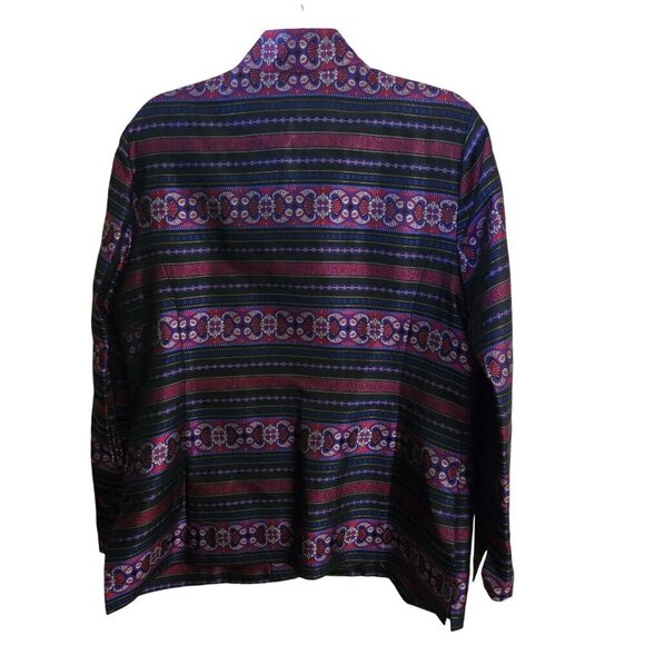 Talbots Vintage 100% Silk Asian Inspired Stunning Blazer Size 14 - Picture 4 of 12